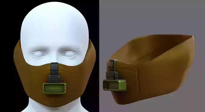 Gas mask helmet 3d model scifi Low-poly 