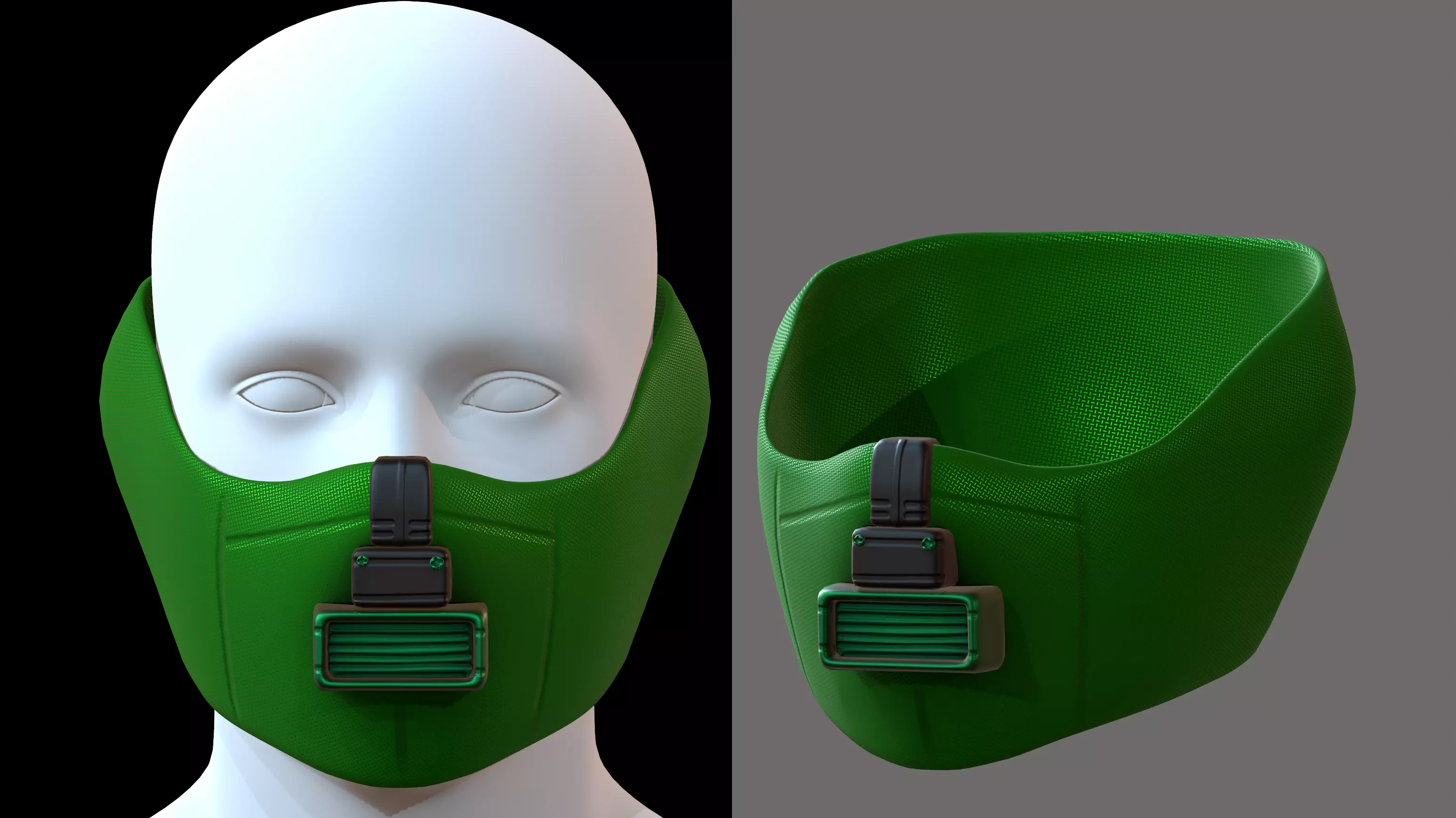 Gas mask helmet 3d model scifi Low-poly Low-poly 3D model_0