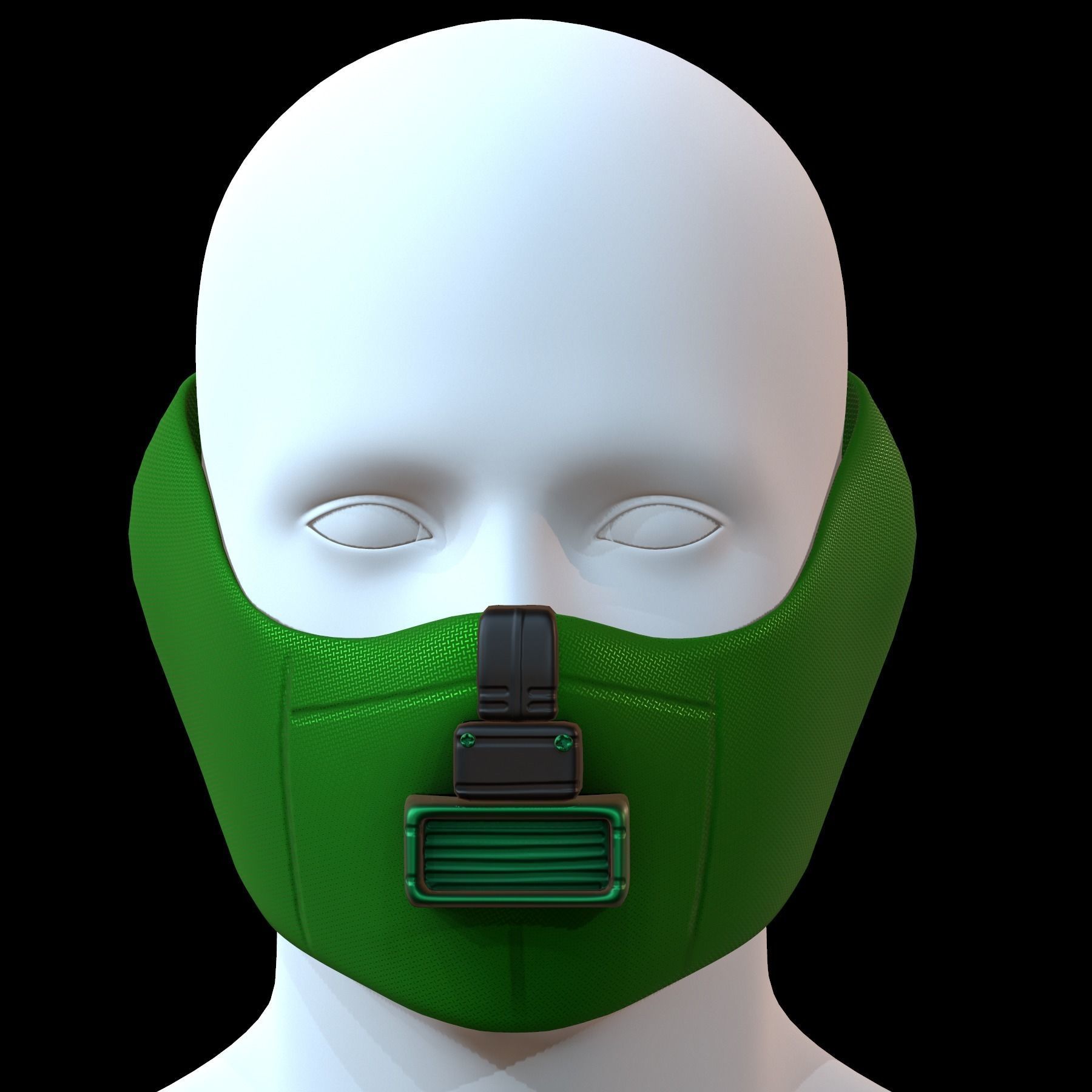 Gas mask helmet 3d model scifi Low-poly Low-poly 3D model_1