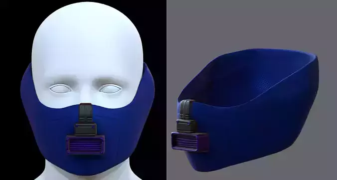 Gas mask helmet 3d model scifi Low-poly 