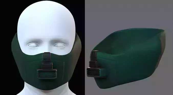 Gas mask helmet 3d model scifi Low-poly 