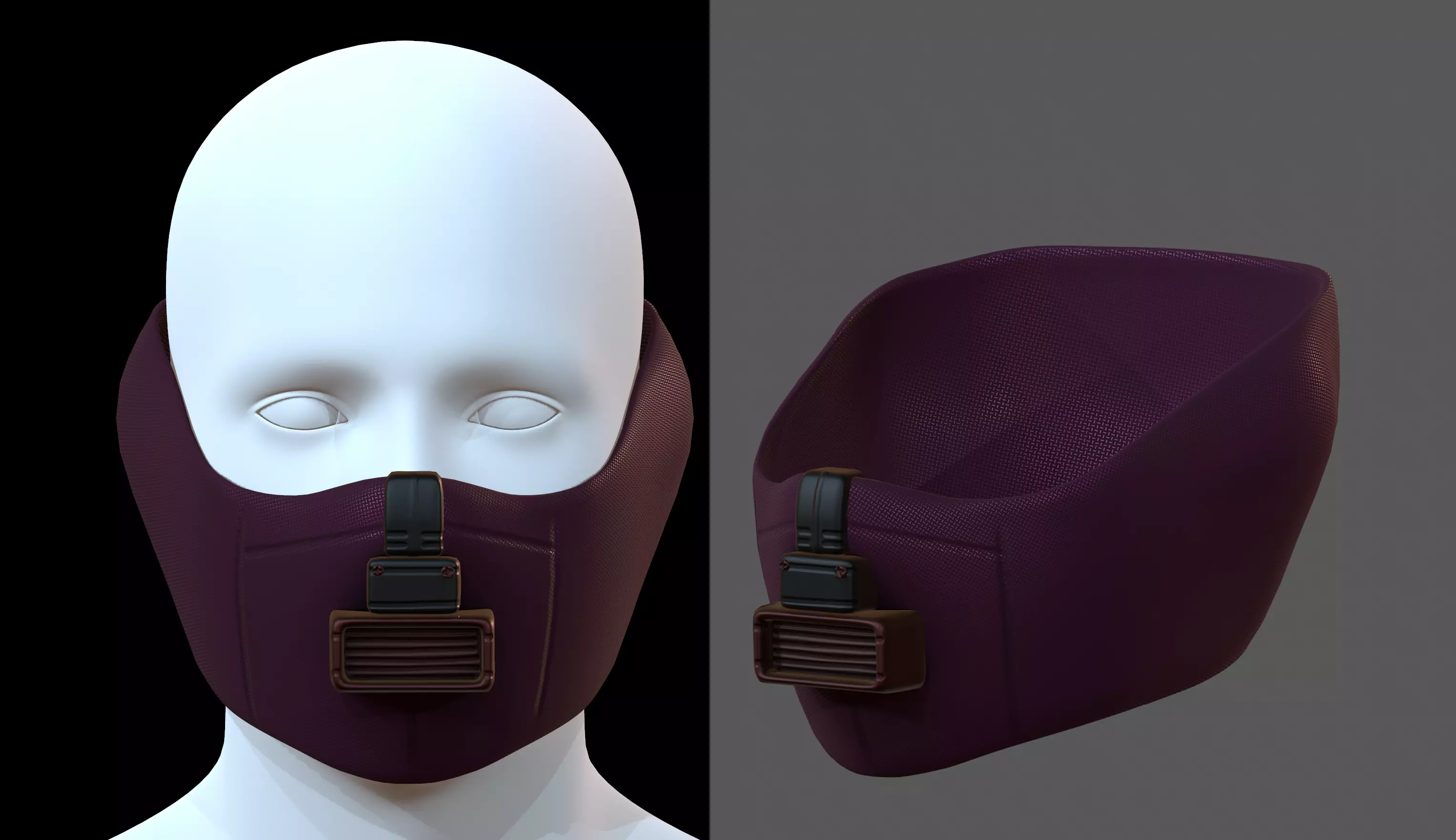 Gas mask helmet 3d model scifi Low-poly Low-poly 3D model_0