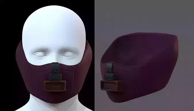 Gas mask helmet 3d model scifi Low-poly 