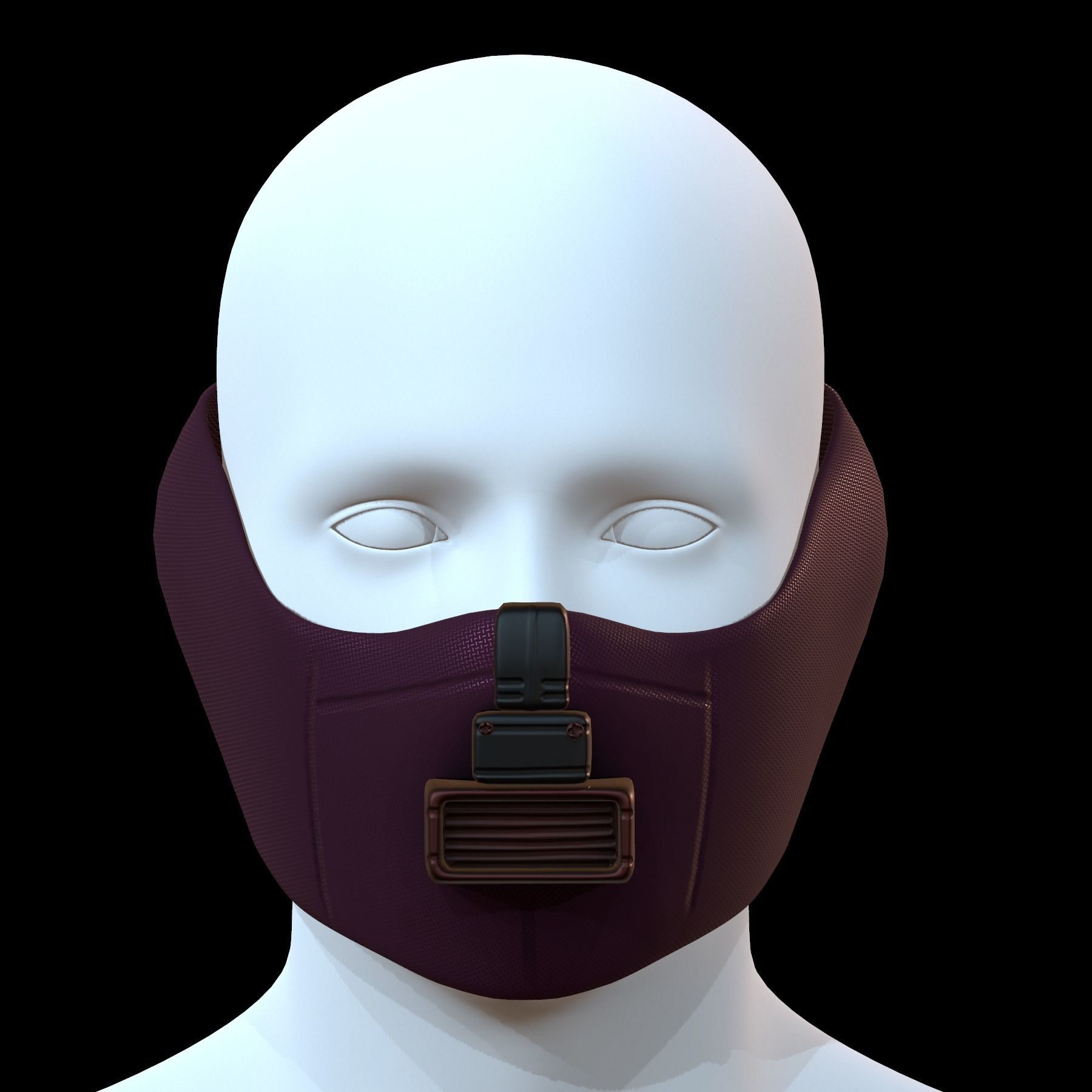 Gas mask helmet 3d model scifi Low-poly Low-poly 3D model_1