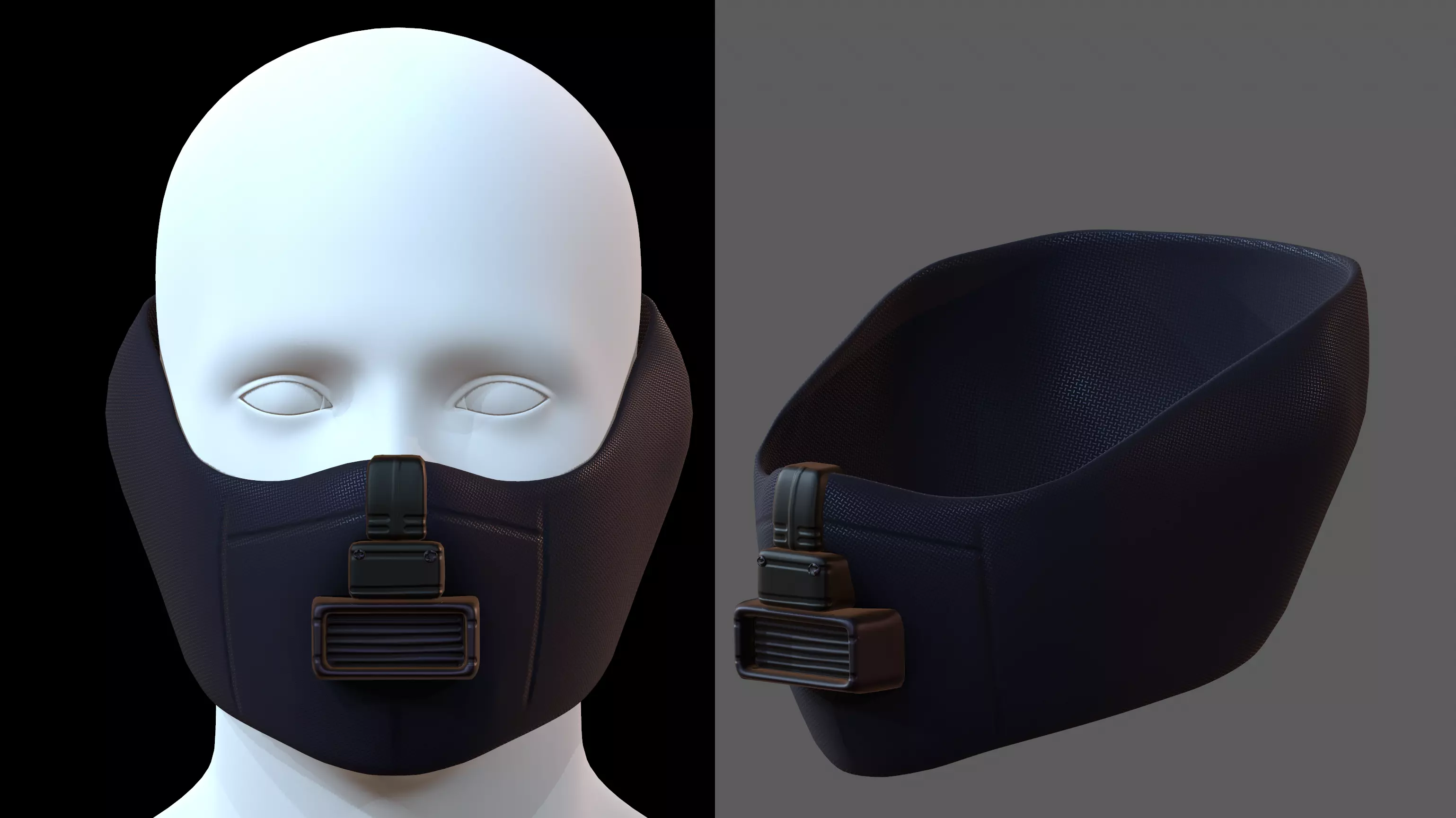 Gas mask helmet 3d model scifi Low-poly Low-poly 3D model_0
