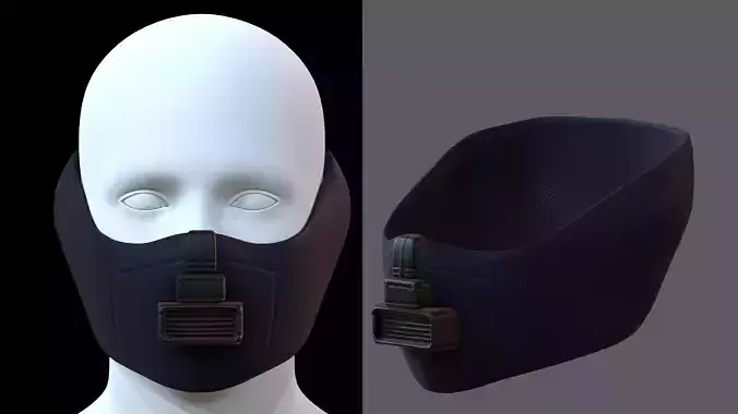 Gas mask helmet 3d model scifi Low-poly 