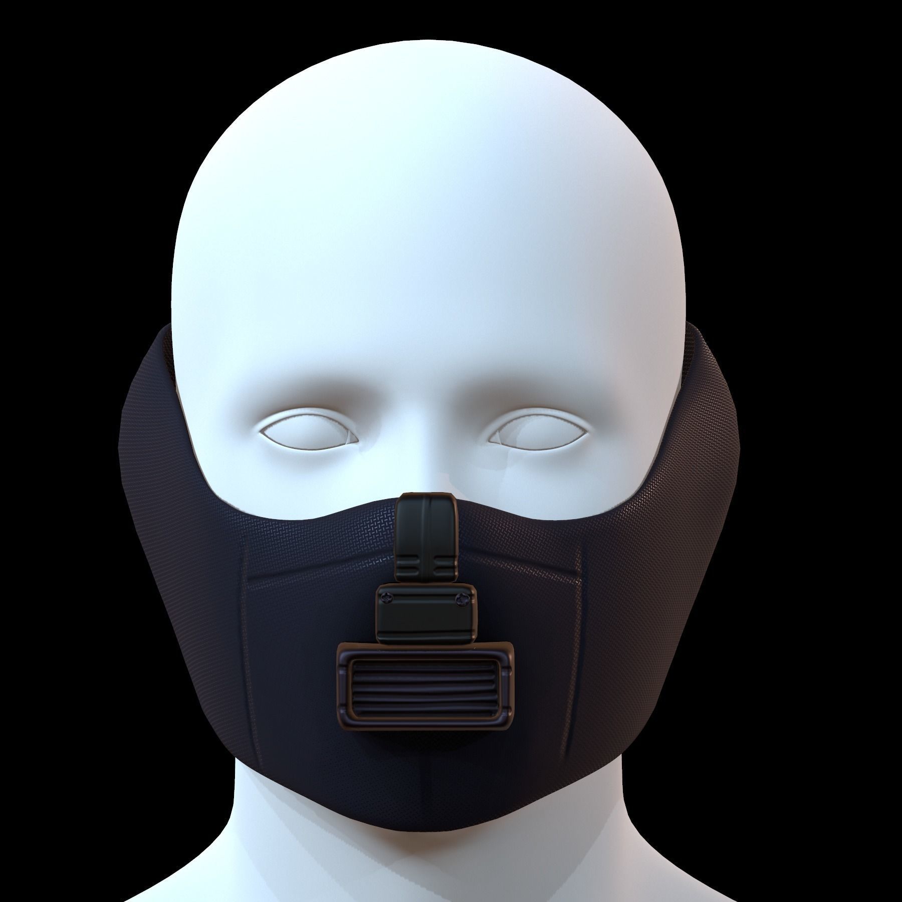 Gas mask helmet 3d model scifi Low-poly Low-poly 3D model_1