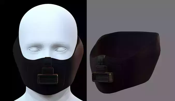 Gas mask helmet 3d model scifi Low-poly 