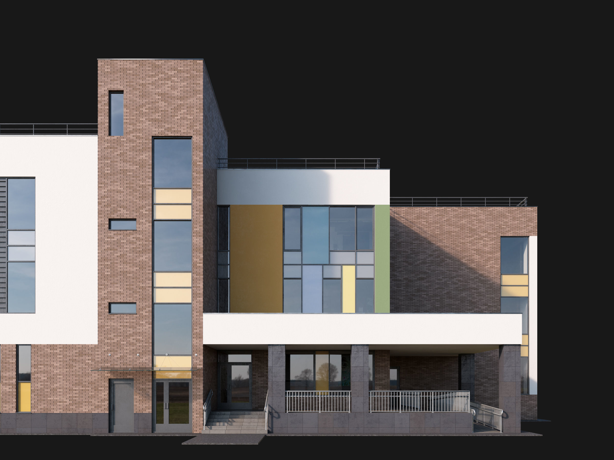 Kindergarten building 3D model_2