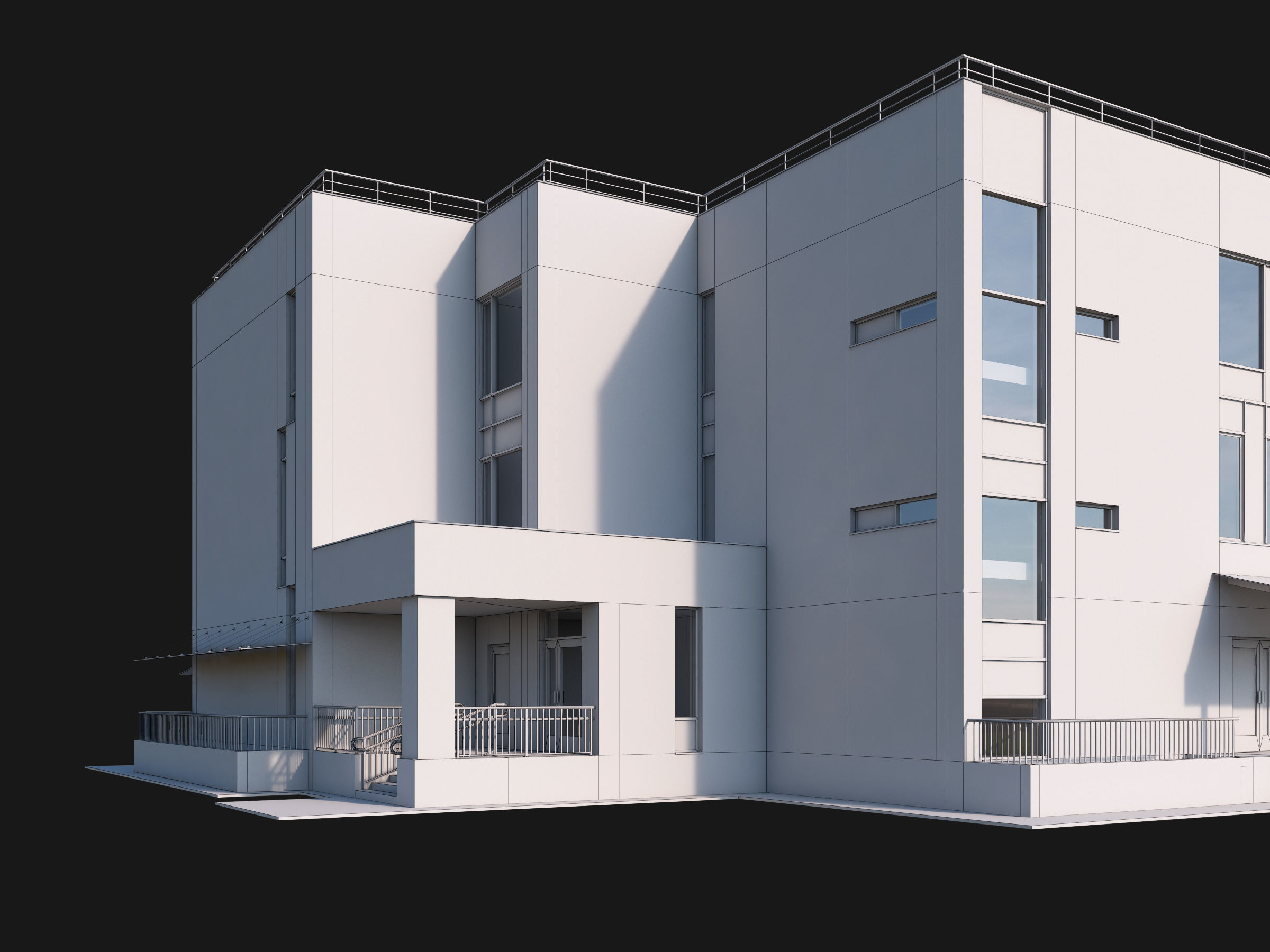 Kindergarten building 3D model_7