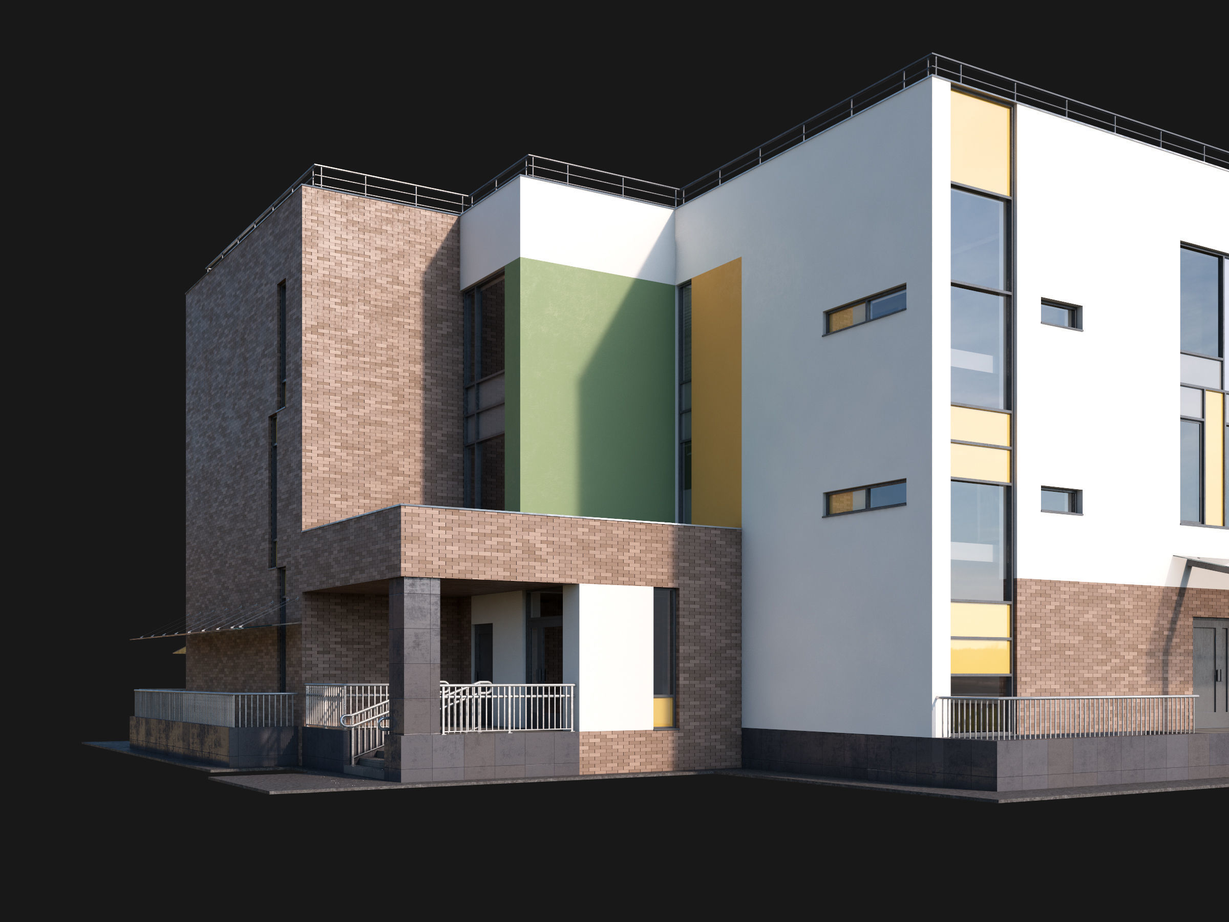 Kindergarten building 3D model_3