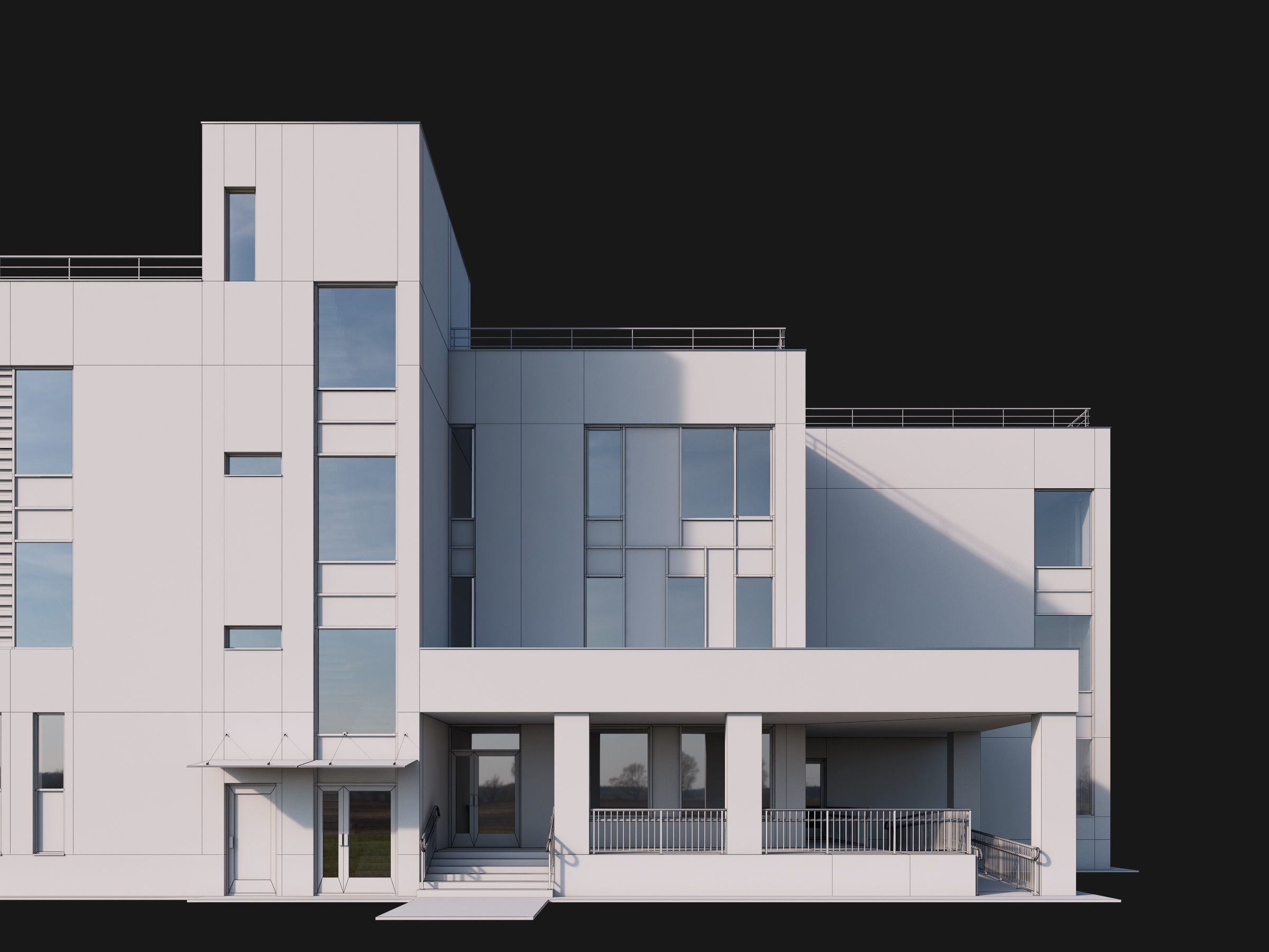 Kindergarten building 3D model_6