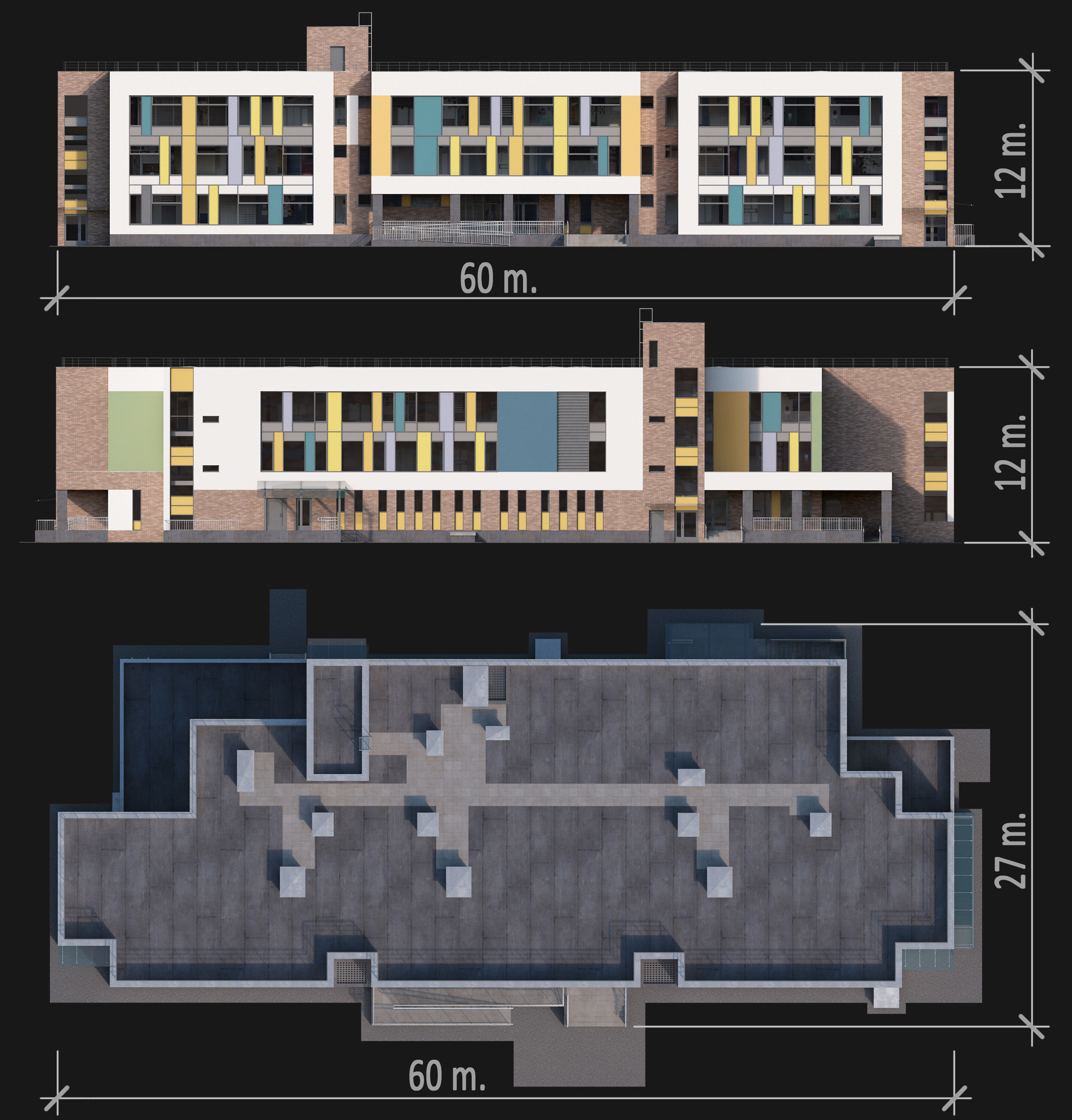 Kindergarten building 3D model_4