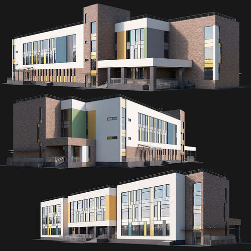 Kindergarten building 3D model