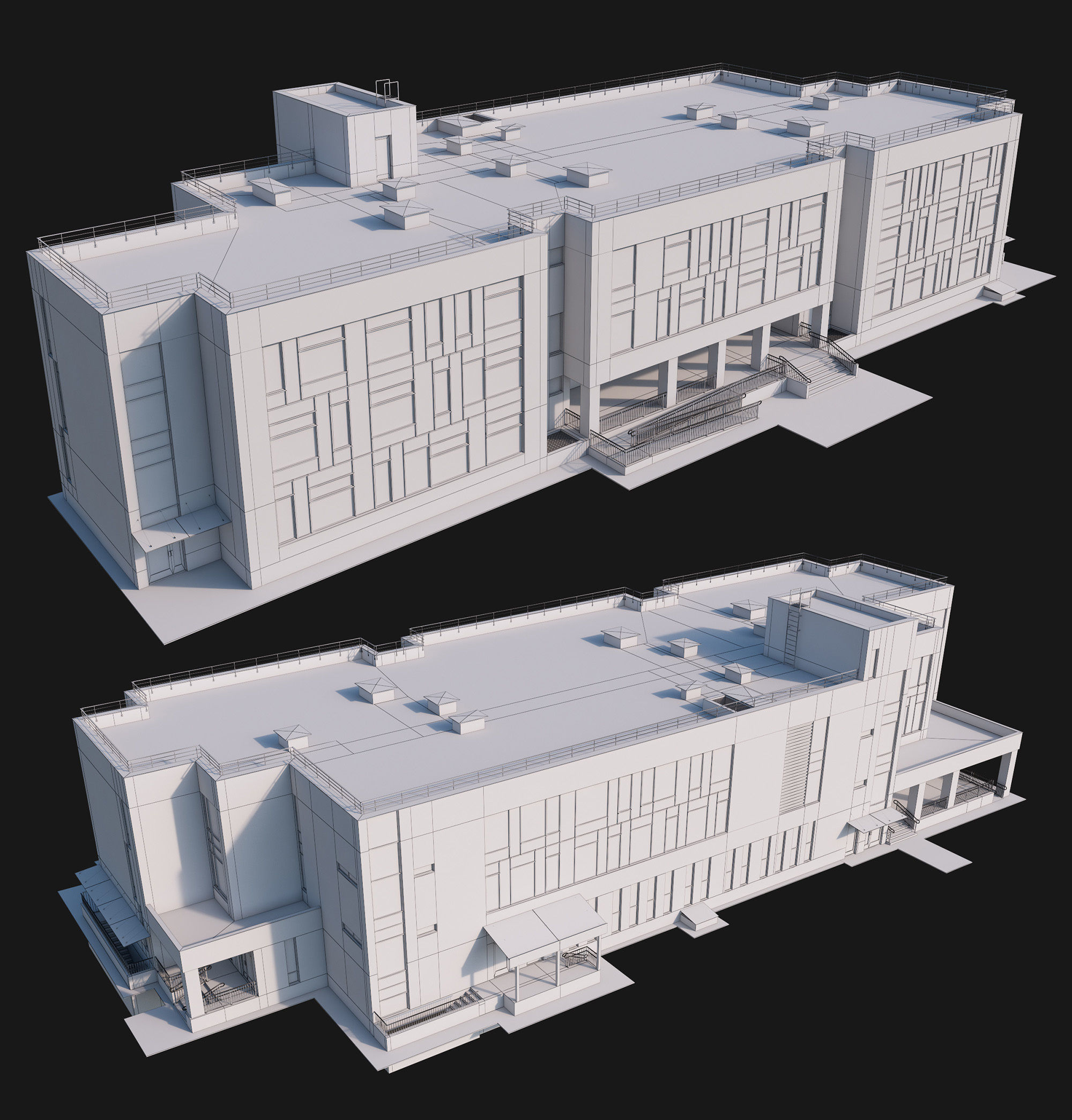 Kindergarten building 3D model_5