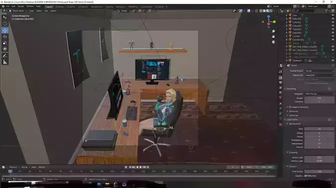 Game On Blender Template  3D model