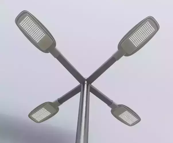 Street Light 12 Pole 3 Version 4 Low-poly 3D model