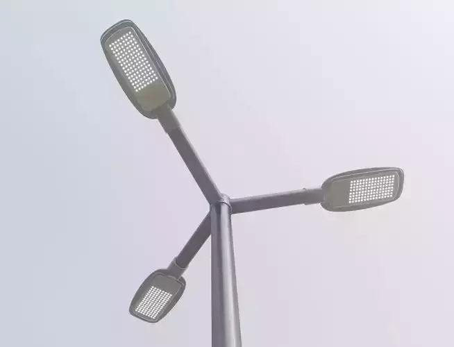 Street Light 12 Pole 3 Version 3 Low-poly 3D model