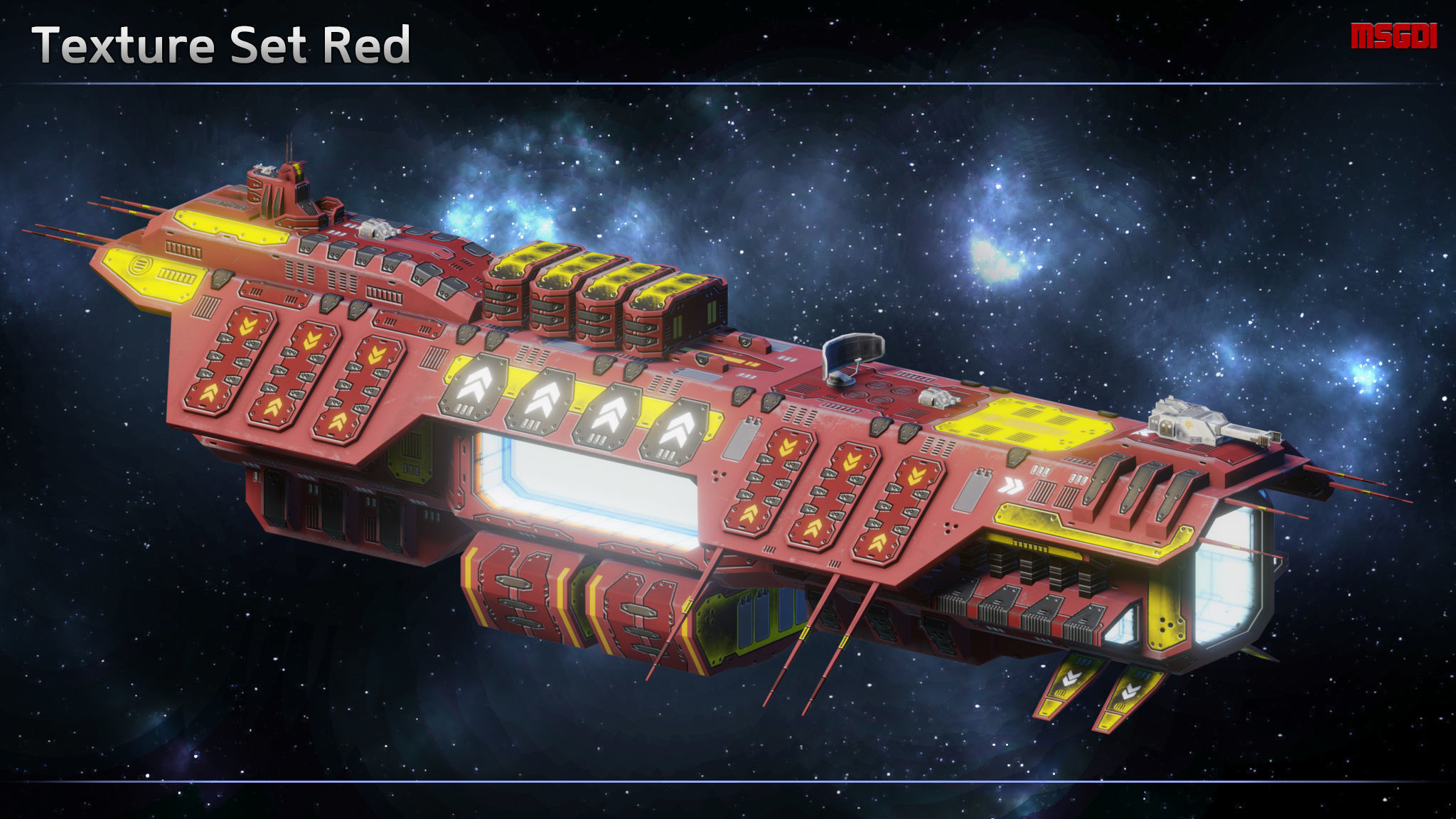 Trading Outpost Space Station Low-poly 3D model_8