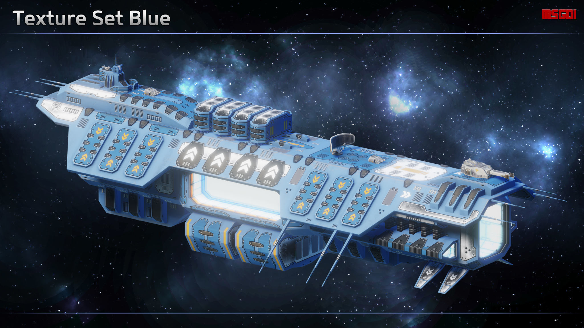 Trading Outpost Space Station Low-poly 3D model_5