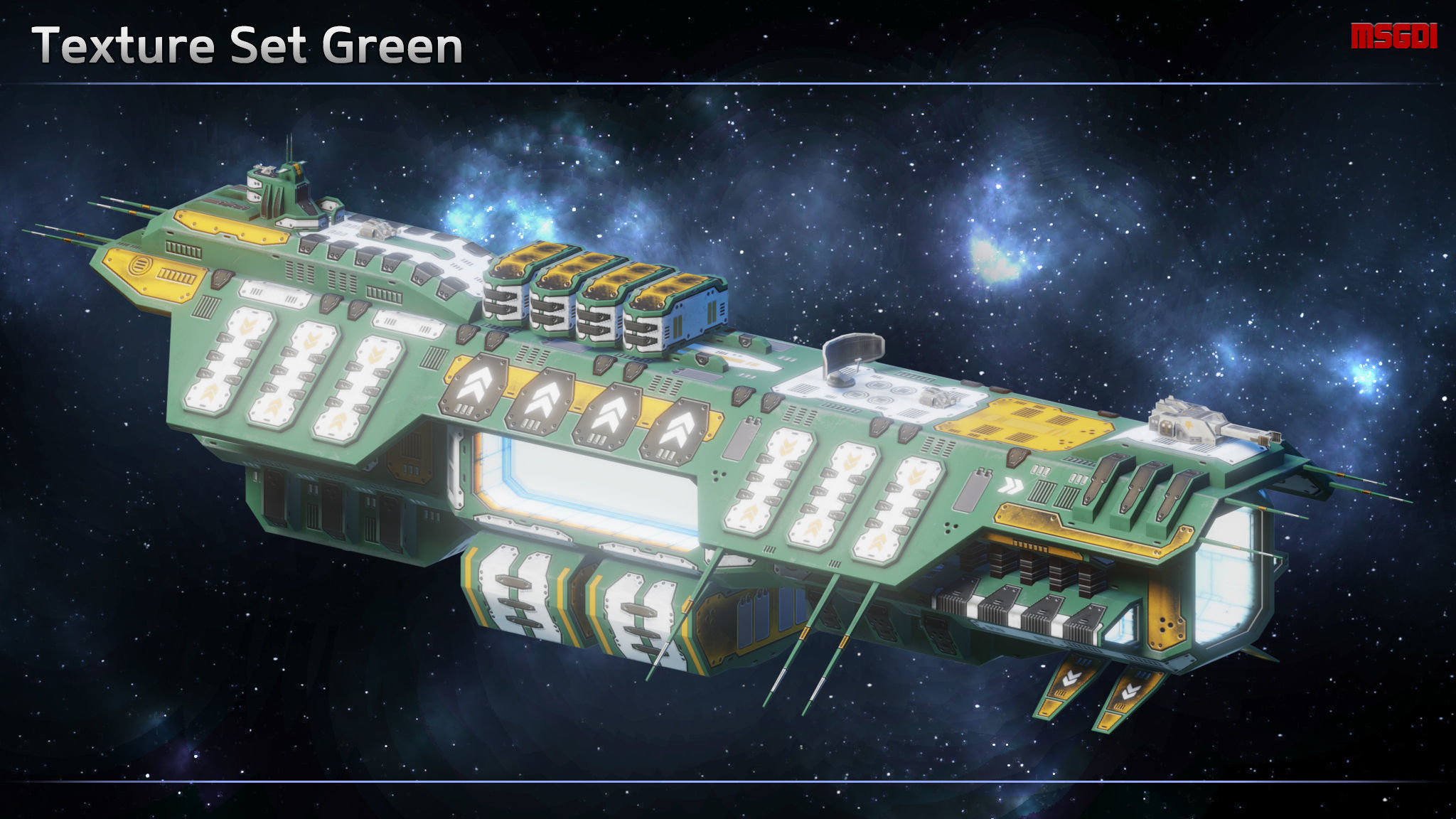 Trading Outpost Space Station Low-poly 3D model_6