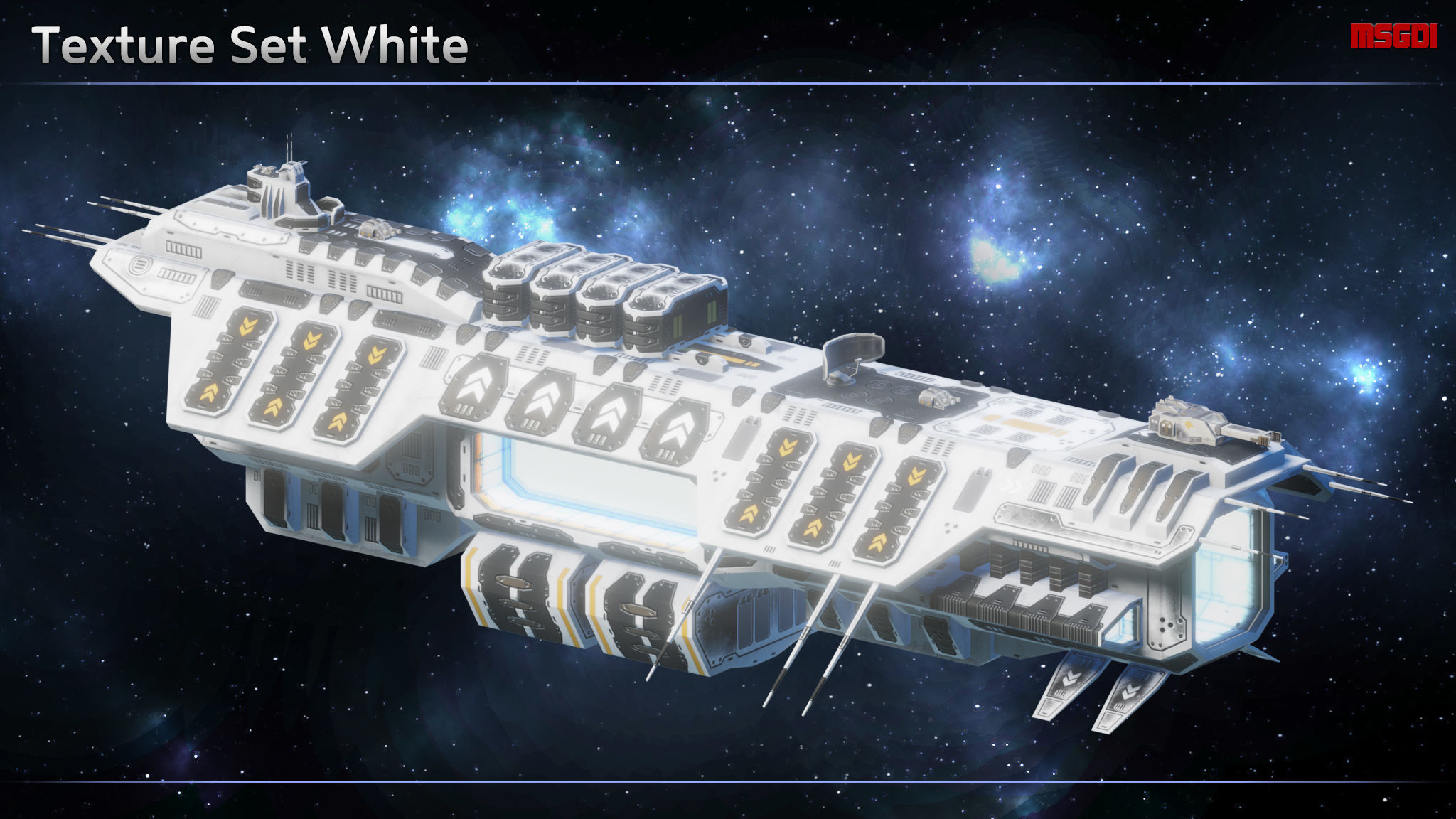 Trading Outpost Space Station Low-poly 3D model_9