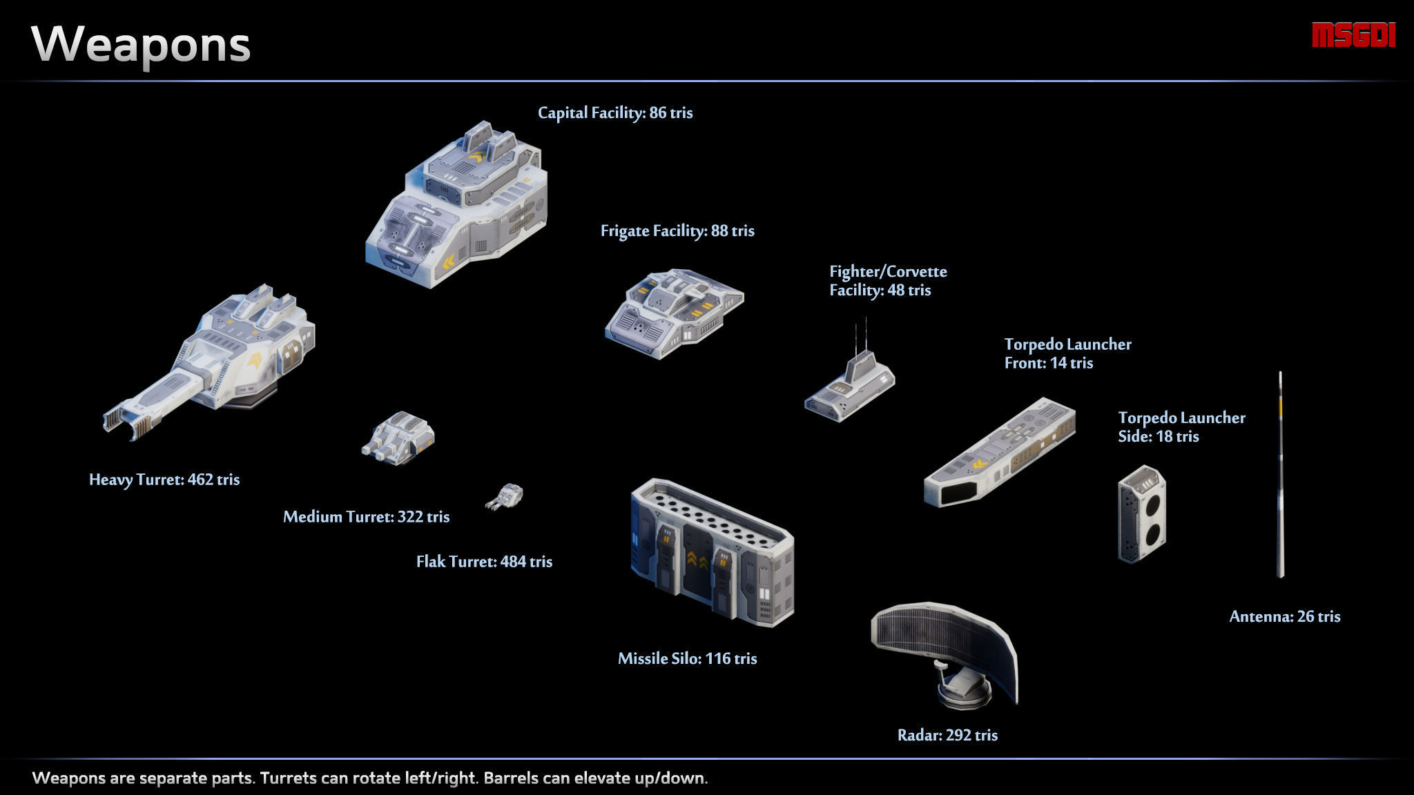 Trading Outpost Space Station Low-poly 3D model_2