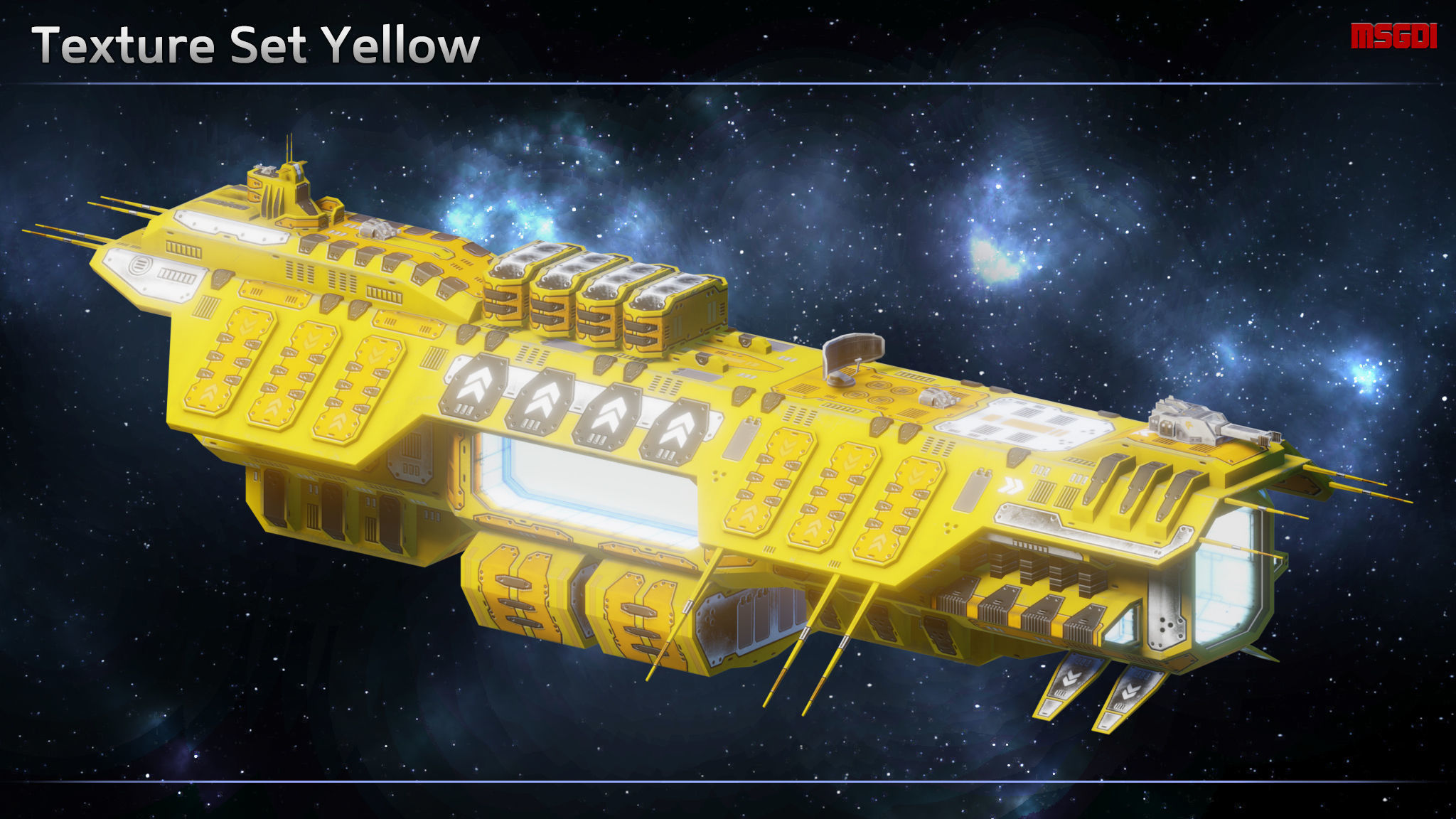 Trading Outpost Space Station Low-poly 3D model_10