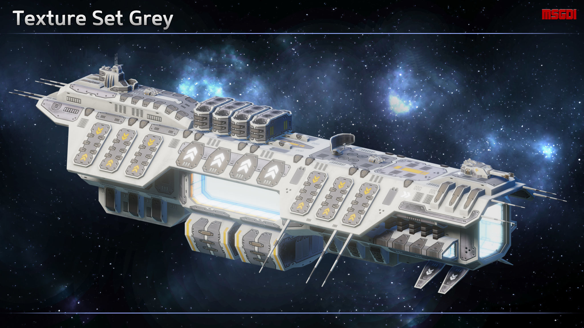 Trading Outpost Space Station Low-poly 3D model_7