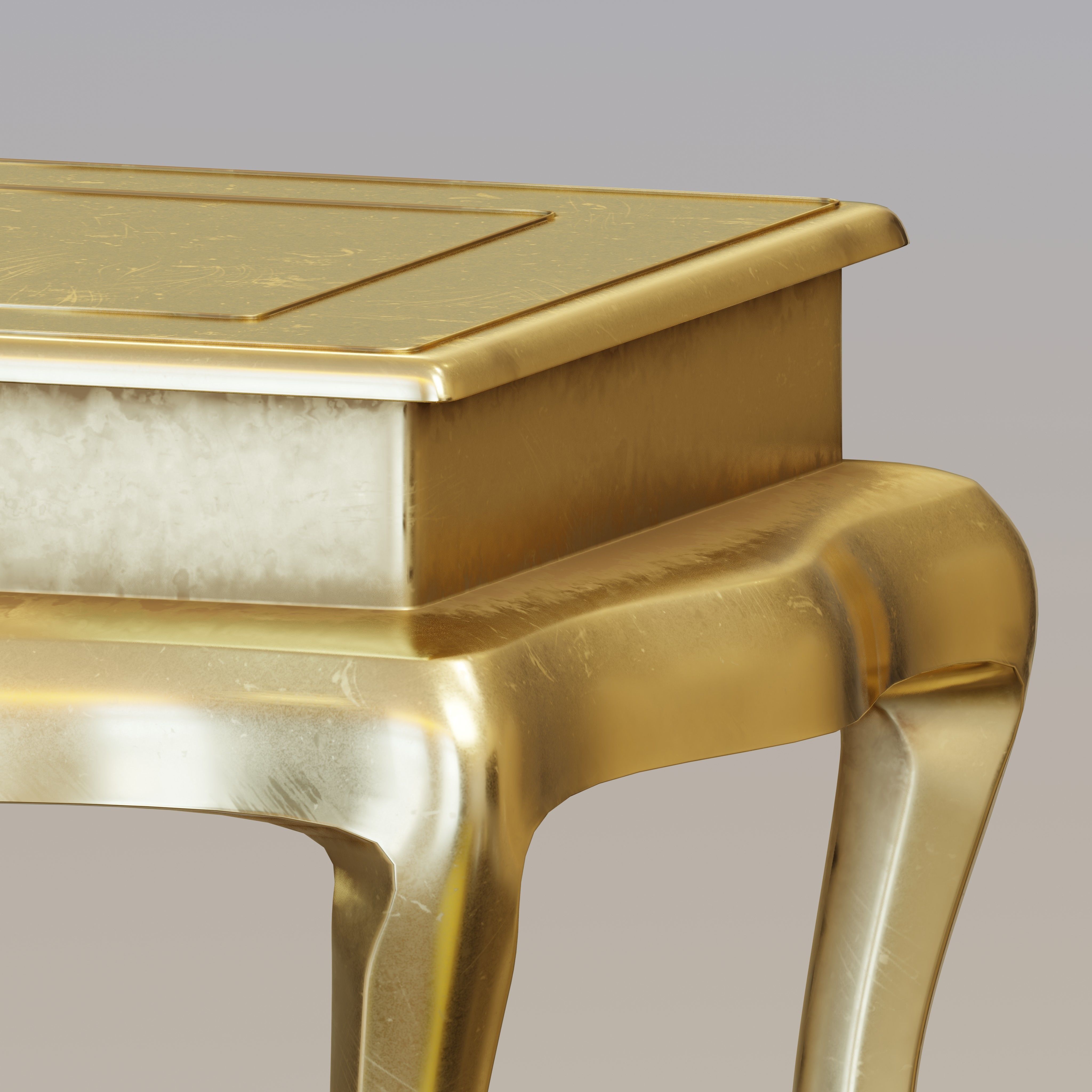  Antique brass table 3D model_4