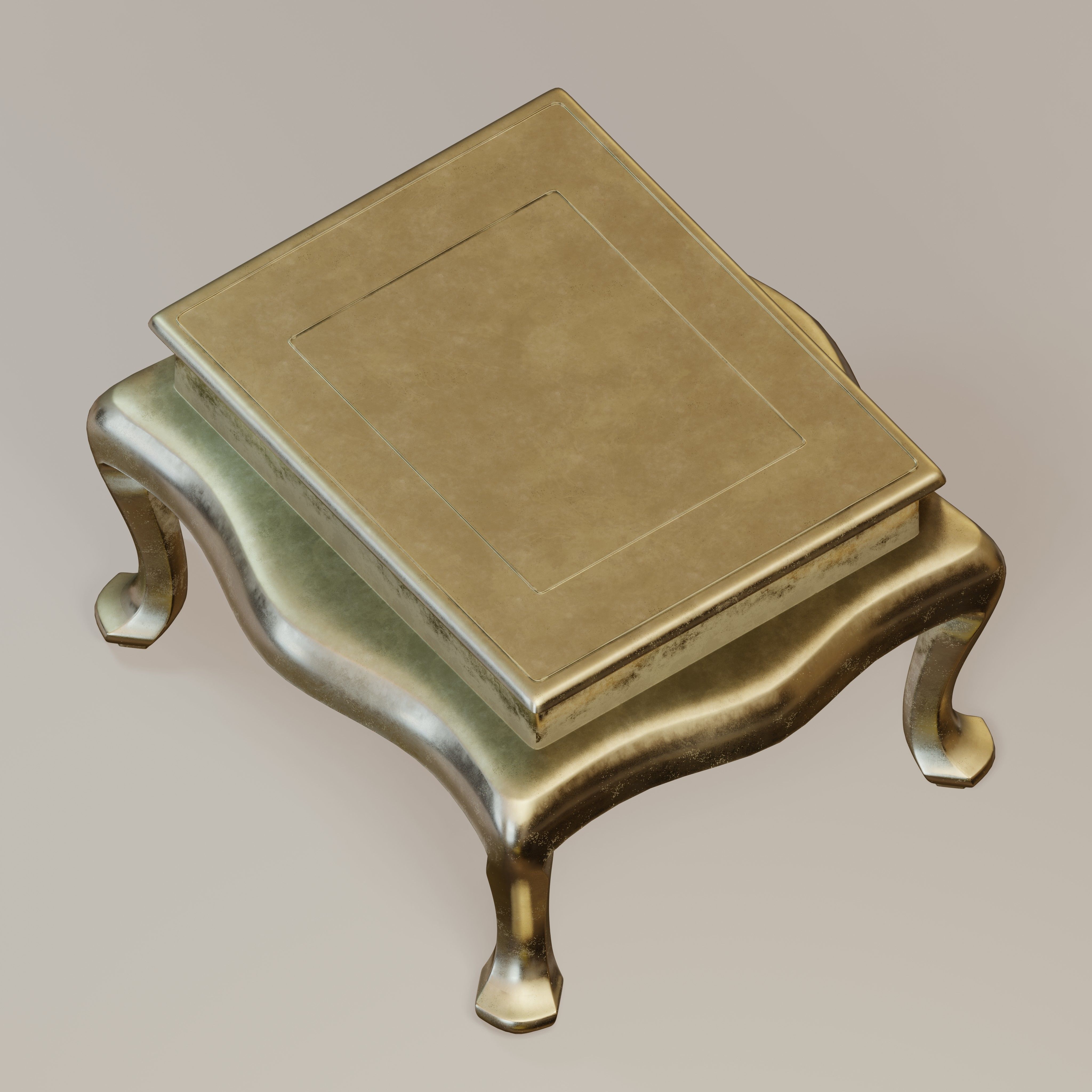  Antique brass table 3D model_3