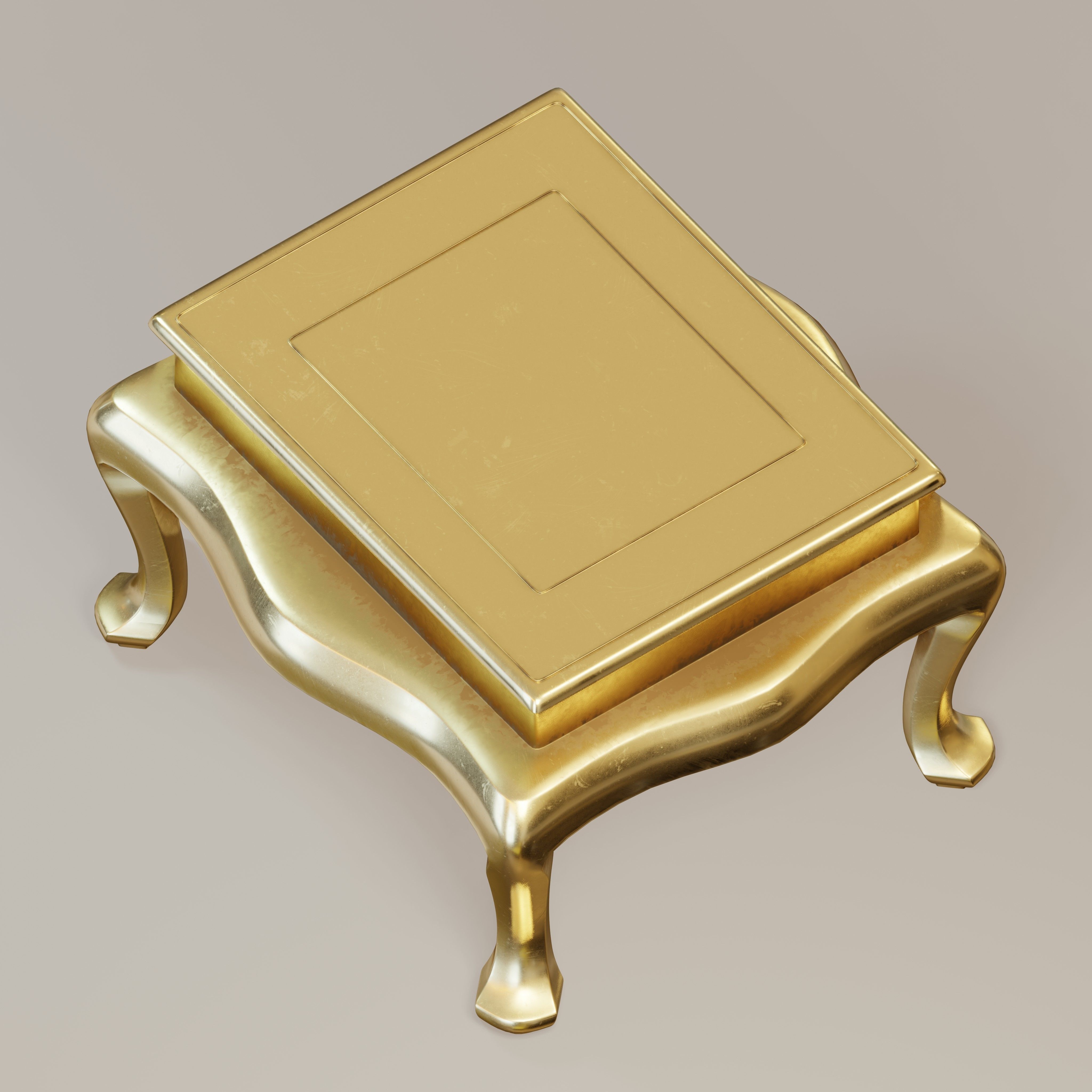  Antique brass table 3D model_2