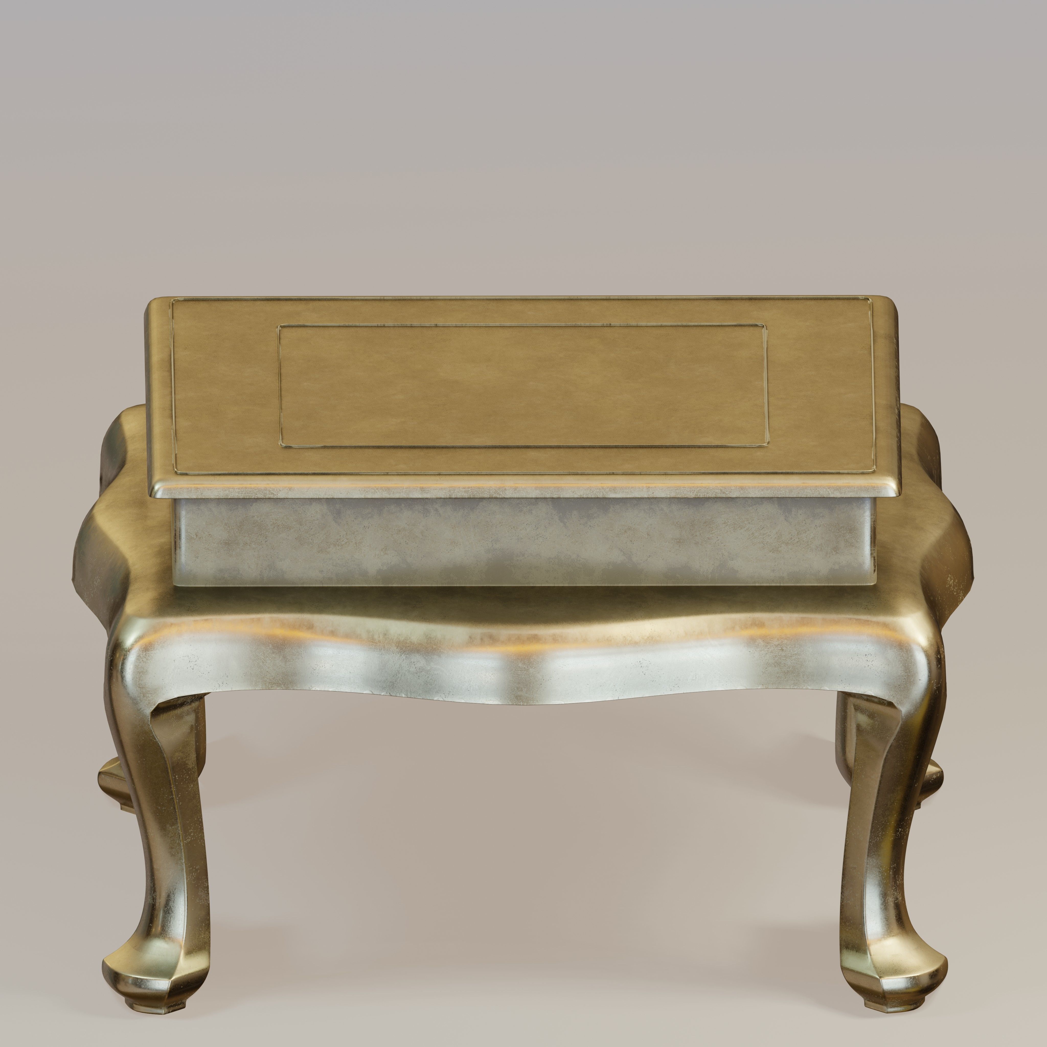  Antique brass table 3D model_1