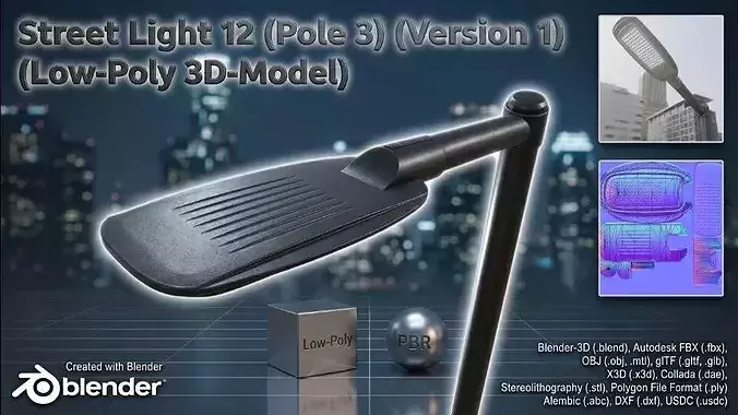 Street Light 12 Pole 3 Version 1