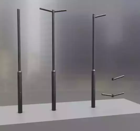 Low-poly street light pole 3 Low-poly 3D model