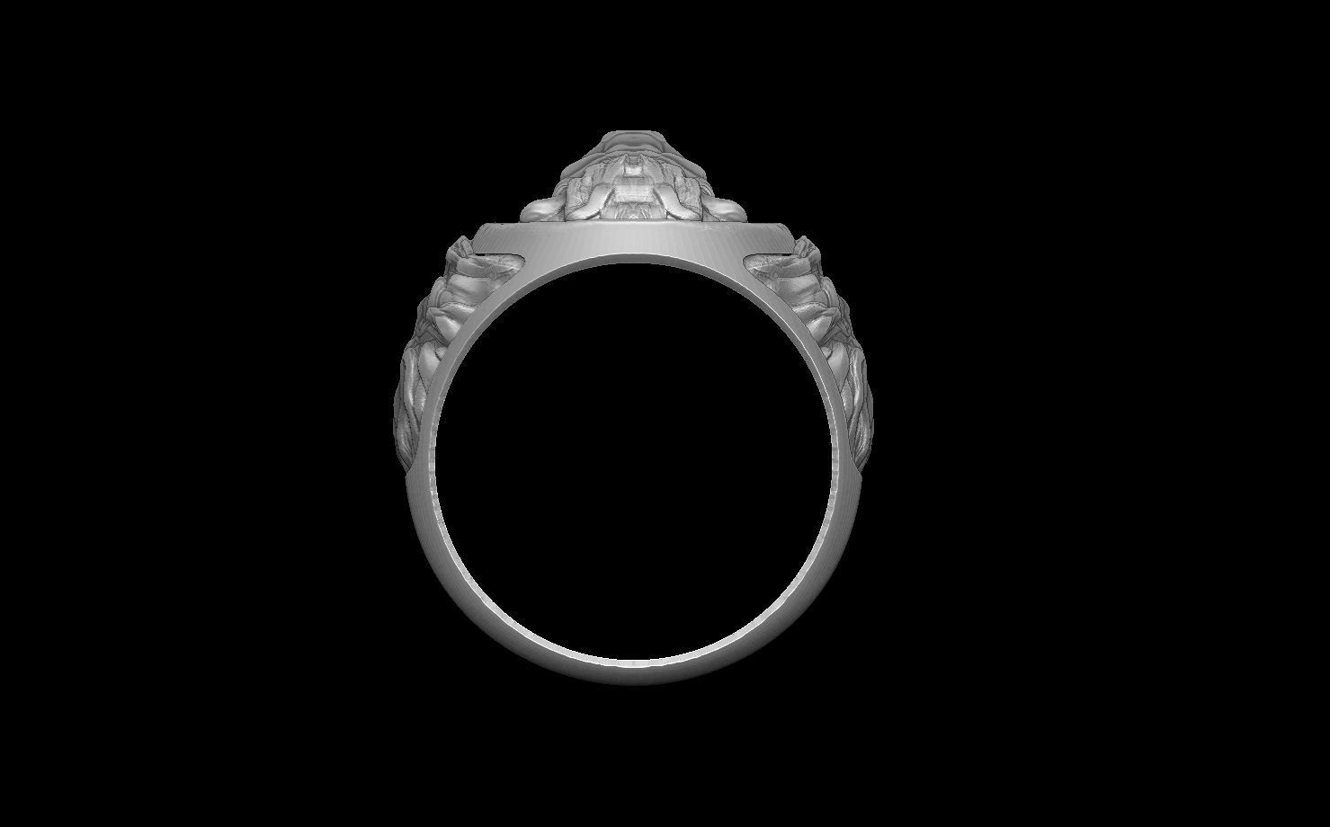 Lion man ring 3D print model_5