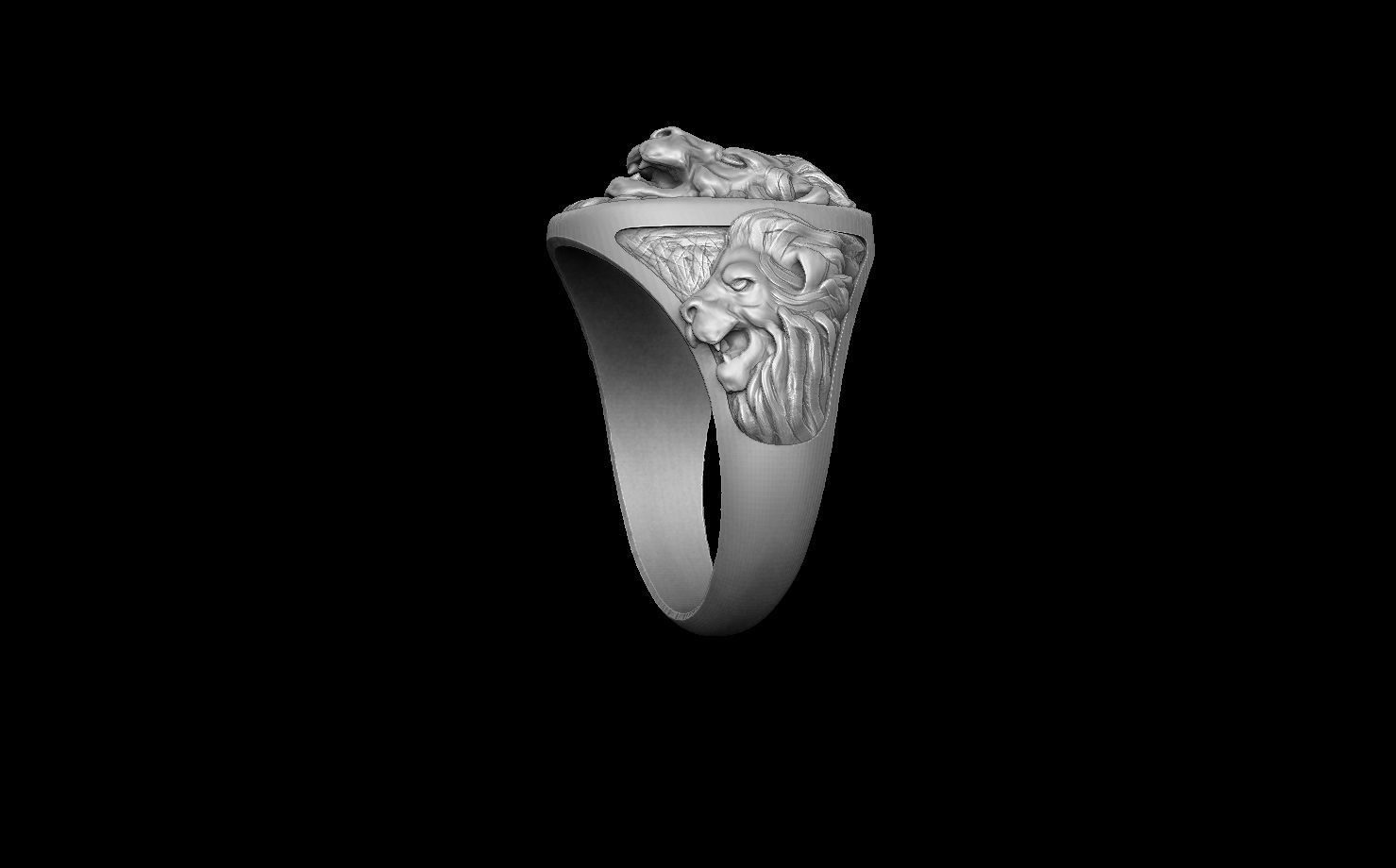 Lion man ring 3D print model_4