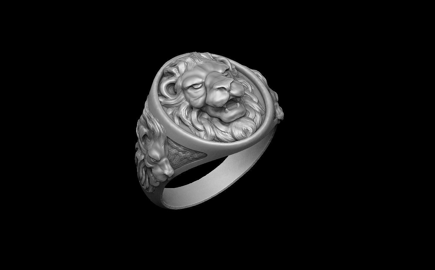Lion man ring 3D print model_3