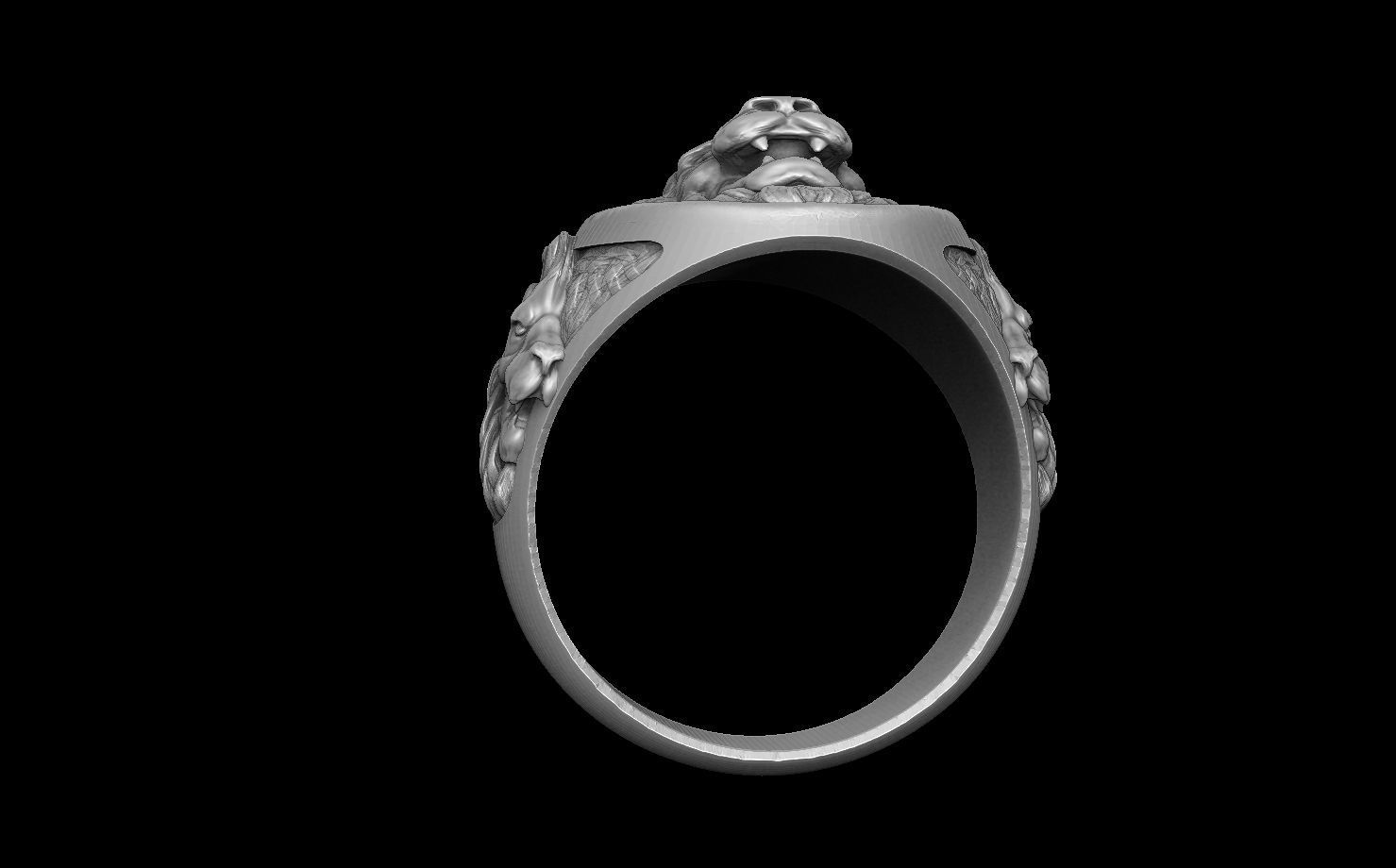 Lion man ring 3D print model_6