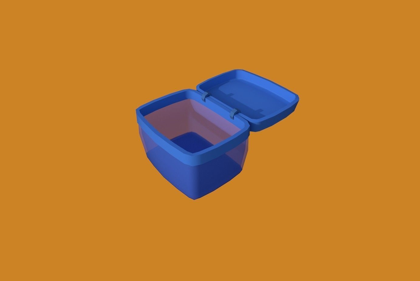 Basket blue Low-poly 3D model_2