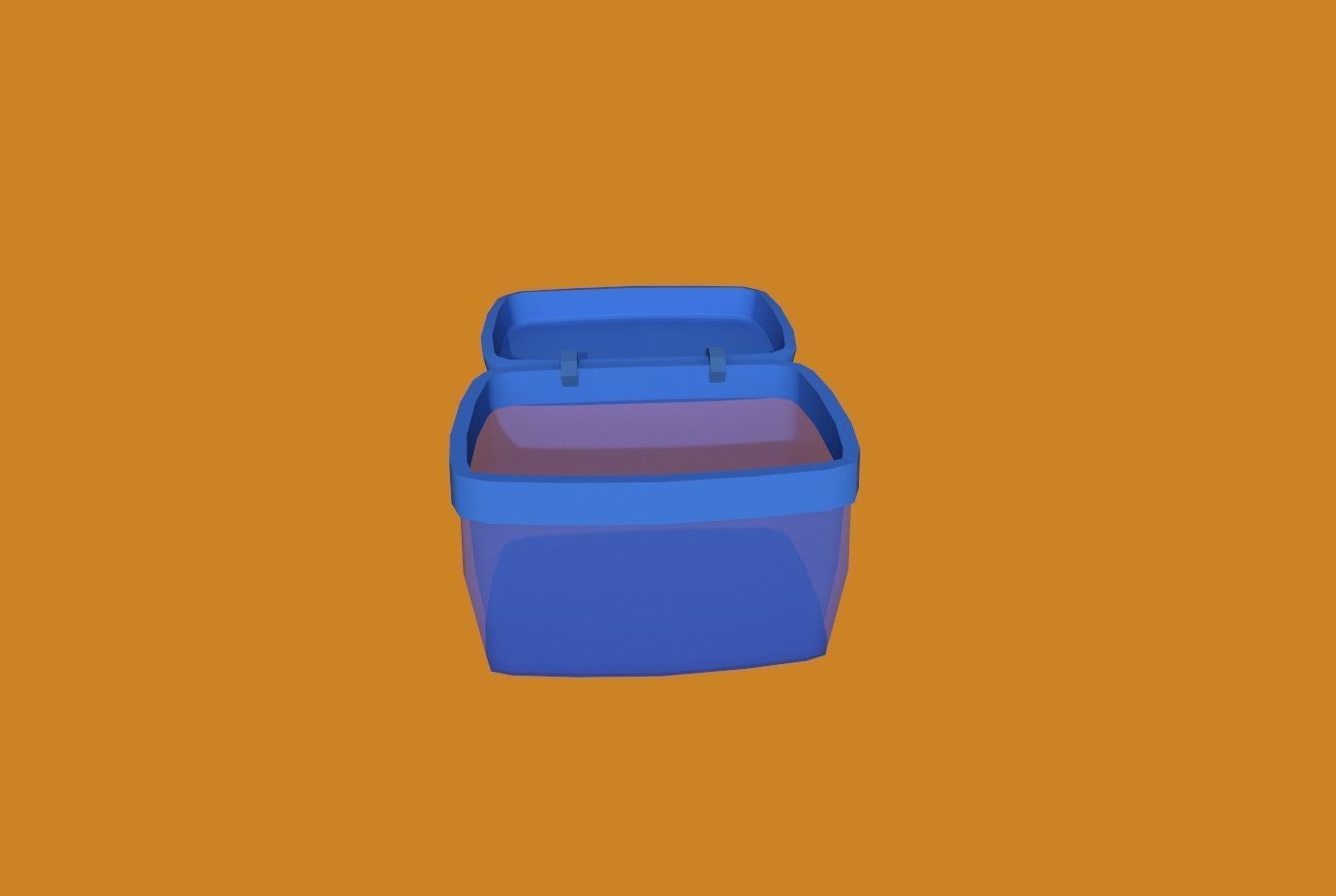 Basket blue Low-poly 3D model_1