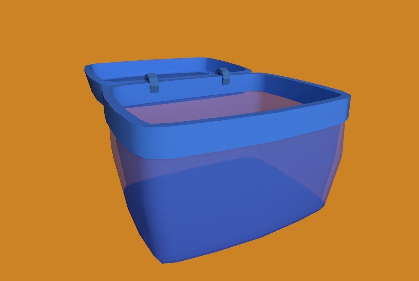 Basket blue Low-poly 3D model_9