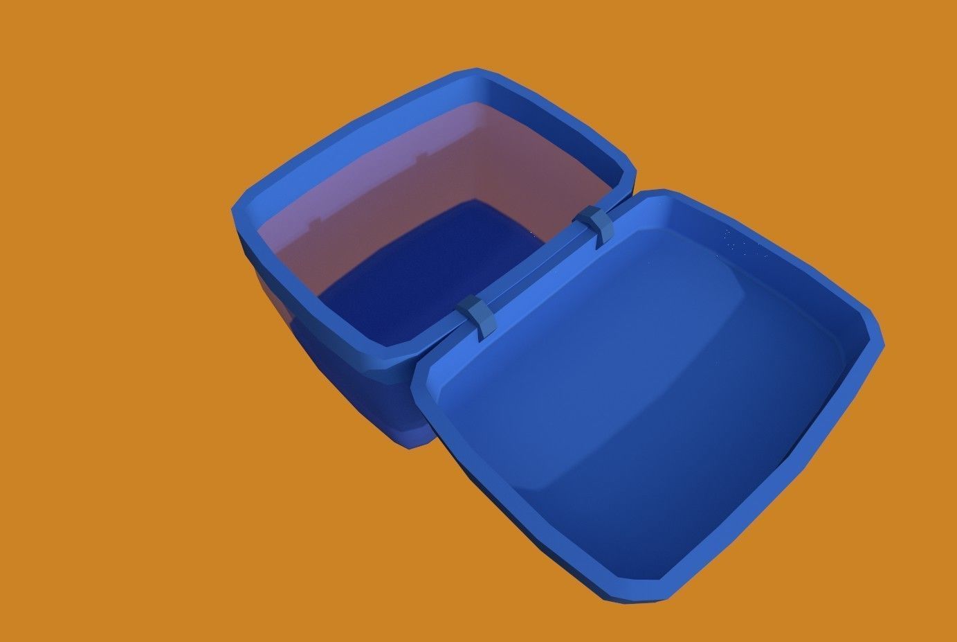 Basket blue Low-poly 3D model_12