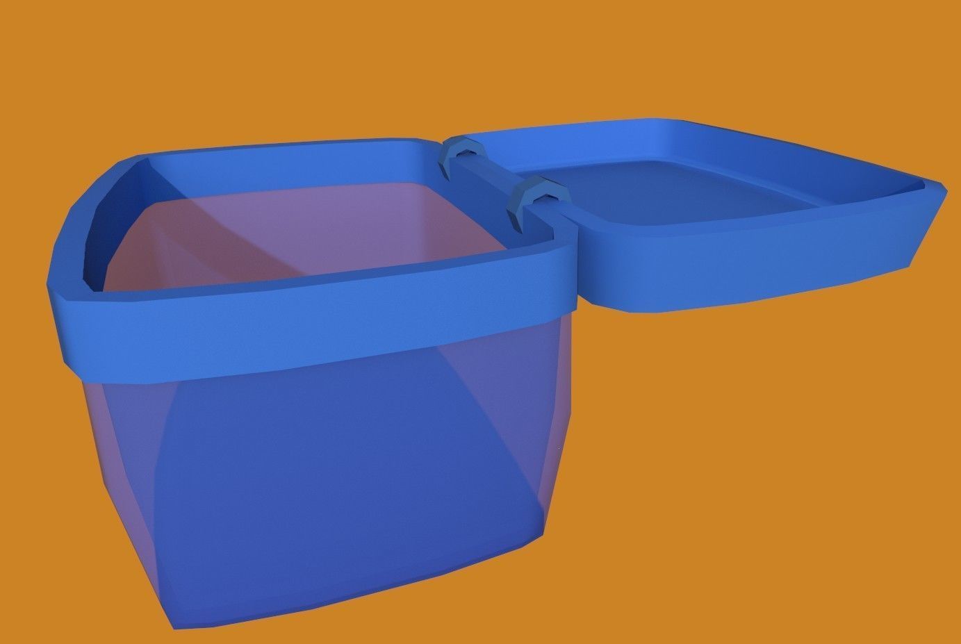 Basket blue Low-poly 3D model_6