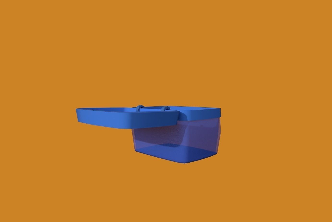 Basket blue Low-poly 3D model_8