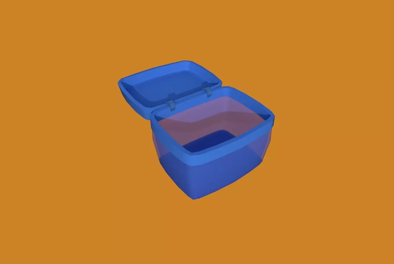 Basket blue Low-poly 3D model_0