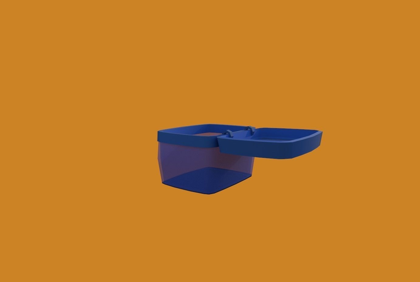 Basket blue Low-poly 3D model_7