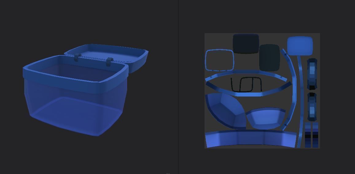 Basket blue Low-poly 3D model_5
