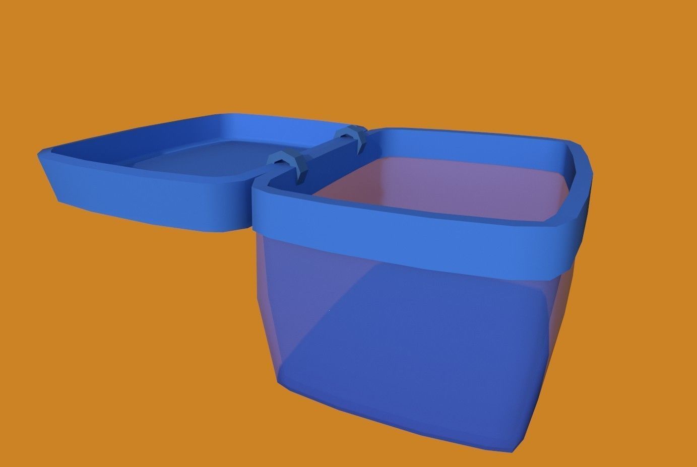 Basket blue Low-poly 3D model_4