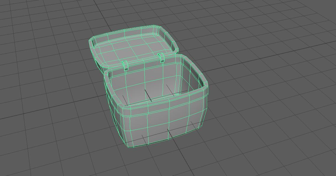 Basket blue Low-poly 3D model_13